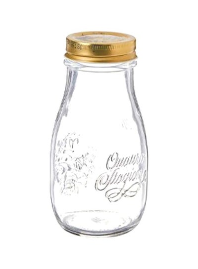 Buy Quattro Stagioni Storage Bottle Clear/Gold in UAE