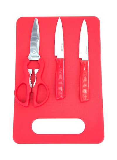 Buy 4-Piece Kitchen Tools Set Red/Silver in Saudi Arabia