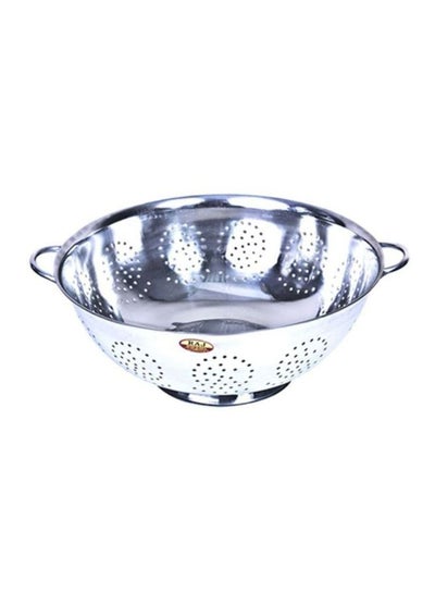 Buy Stainless Steel Round Colander Silver 13x34cm in UAE