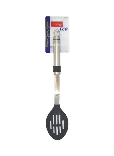 Buy Slotted Spoon With Nylon Head Silver/Black in UAE