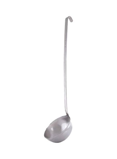 Buy Kitchen Heavy Duty Soup Ladle With Hooked Handle Silver 28.5cm in UAE