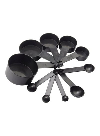 Buy 10-Piece Plastic Measuring Cups Black 200grams in Saudi Arabia