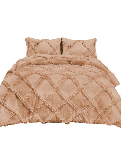 Buy 3-Piece Duvet Cover Set cotton Peach 114 x 96inch in Saudi Arabia