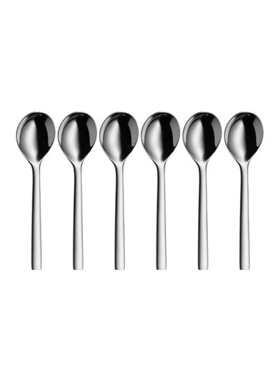 Buy 6-Piece Nuova Soup Spoon Set Silver in UAE