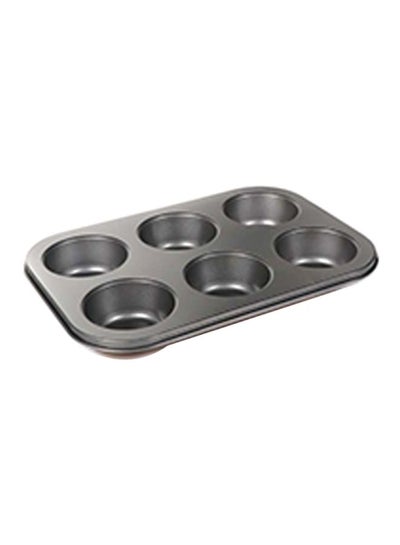 Buy 6 Cup Muffin Pan black 11x8x1.5cm in Saudi Arabia