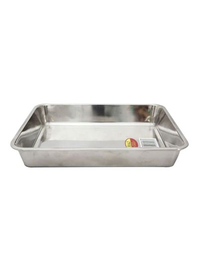 Buy Steel Deep Bakeware Tray Silver 33.5x25.3x6.1cm in Saudi Arabia