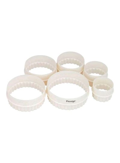 Buy 6-Piece Round Biscuit Cutter Set White in UAE