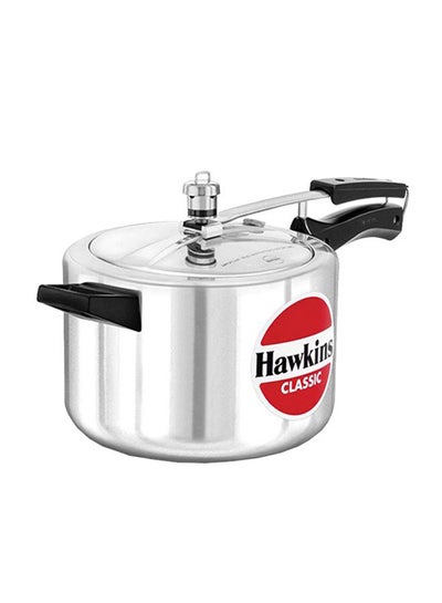 Buy Classic Aluminium Pressure Cooker Silver/Black 5Liters in UAE