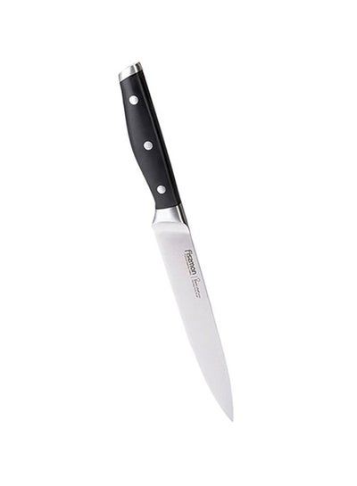 Buy Stainless Steel Slicing Knife With Non Stick Coating Black/Silver 8inch in UAE