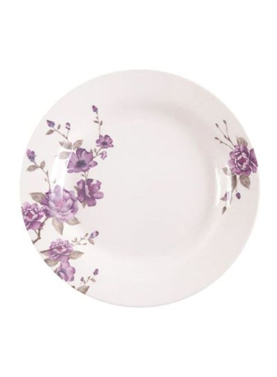 Buy Blossom Melamine Soup Plate White/Purple 10.5inch in UAE