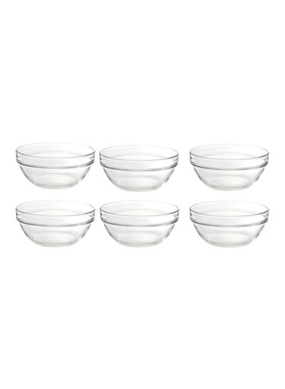 Buy 6-Piece Glass Bowl Set Clear 6inch in UAE