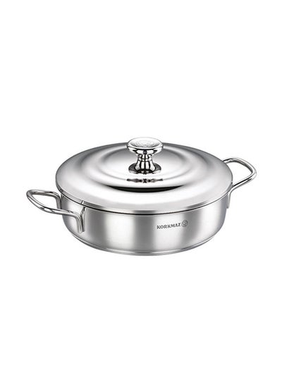 Buy Droppa Low Casserole Silver 24 x 6.5cm in UAE