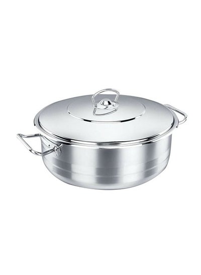 Buy Low Casserole With Lid Silver 24x8cm in UAE