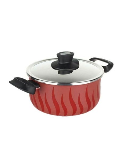 Buy Tempo Casserole 22 With Lid Red/Black/Clear 22cm in UAE