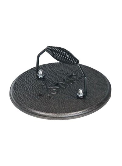 Buy Round Cast Iron Grill Press Black 19.05x8.74x19.05cm in Saudi Arabia