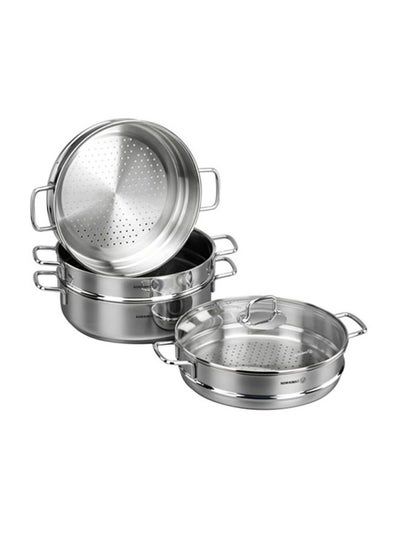 Buy 3-Piece Perla Casserole Manti Set Silver Casserole(5.1), Manti Casserole (4.2)Liters in UAE