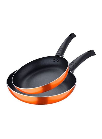 Buy 2-Piece Ultra Press Aluminium Non-Stick Induction Bottom Frypan Set Orange/Black 22cm in UAE