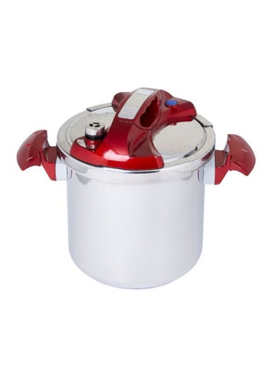 Buy Pressure Cooker With Lid Silver/Red 8Liters in UAE