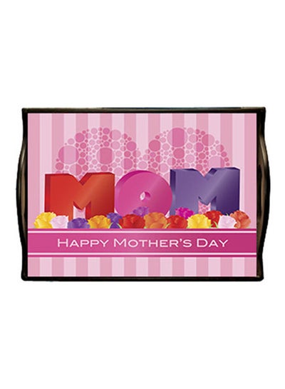 Buy MDF Wood With Lamination Printed Mother's Day Tray Multicolour 25x35cm in Egypt