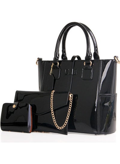 Buy 3-Piece One-Shoulder Bag Black in Saudi Arabia