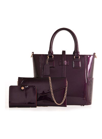 Buy 3-Piece One-Shoulder Bag Purple in Saudi Arabia