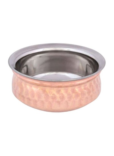 Buy Copper Handi Pot Brown/Silver 15cm in UAE