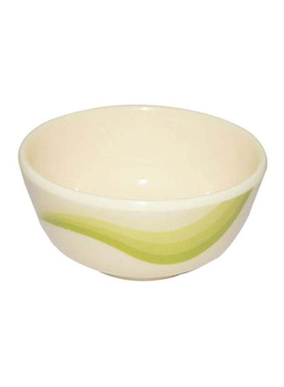 Buy Round Bowl White/Green 4.5cm in UAE