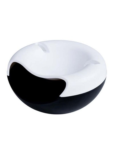 Buy Fruit Dish With Mobile Phone Holder Bowl Double Layer Candy Plate Black/White 21.2x17x11.5cm in Saudi Arabia