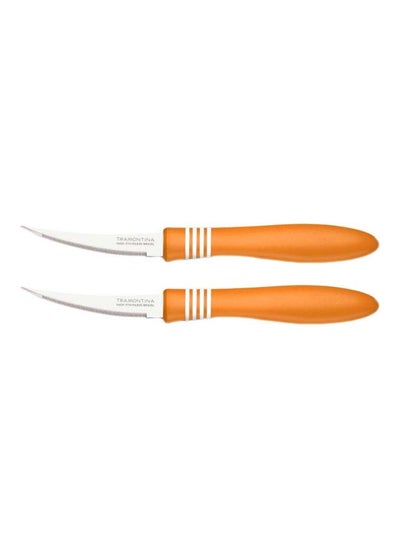 Buy 2-Piece Steak Knife Set Orange in Saudi Arabia