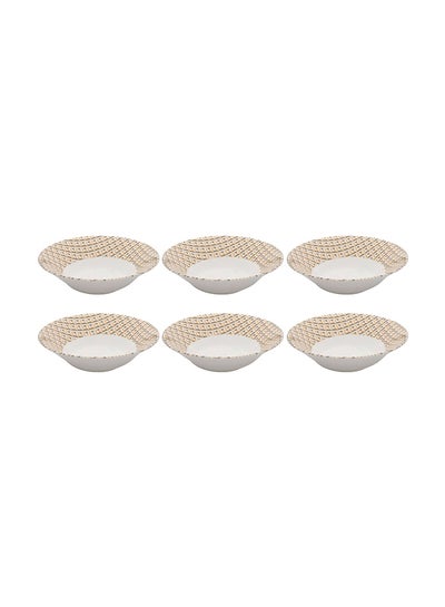 Buy 6-Piece Value Pack Abacco Loft Multi Bowl Set Brown/White 18cm in UAE