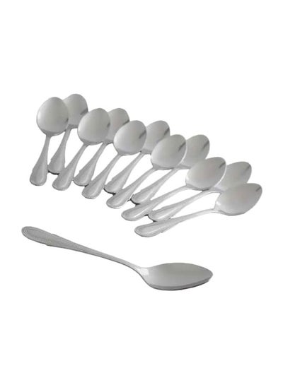 Buy 12-Piece Spoon Set Silver in Egypt