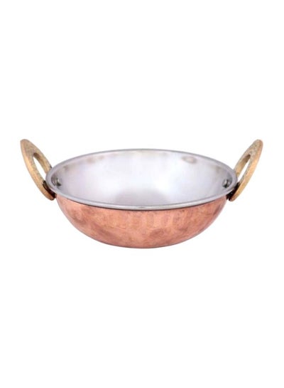 Buy Copper Kadai Brown/Silver 15x4.5cm in Saudi Arabia