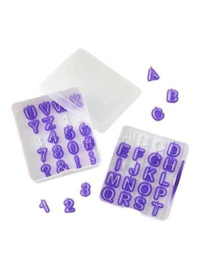 Buy 40-Piece Alphabet And Number Cut-Out Set Purple 6.2x5.43inch in UAE