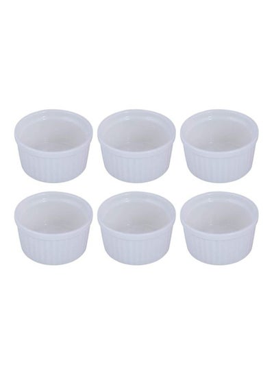 Buy 6-Piece H.P Lined Ramekin Set Ivory 9x4.8cm in Saudi Arabia