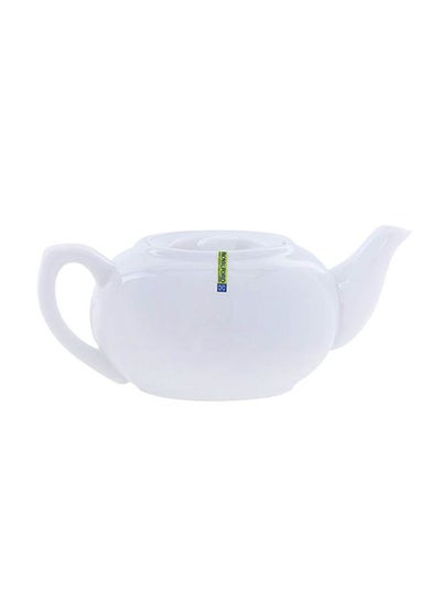 Buy Porcelain Magnesia Tea Pot With Lid White 30cm in UAE