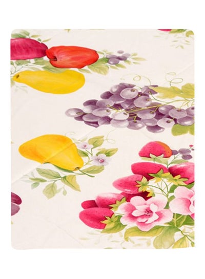 اشتري Oblong Printed Table Cloth أبيض/وردي/أخضر 60x104 سنتيمتر في الامارات