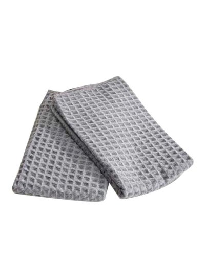 Buy 2-Piece Kitchen Towel Grey 40x48cm in Saudi Arabia