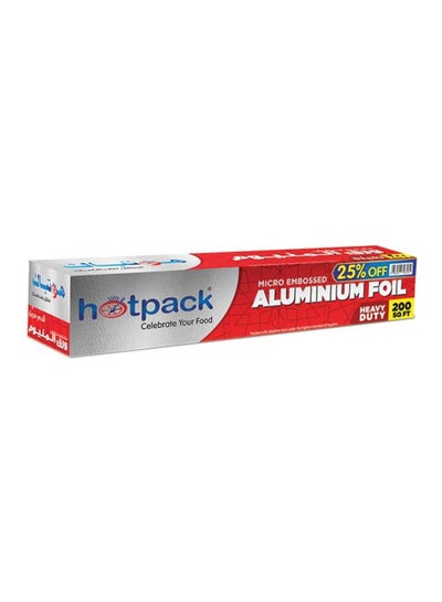 اشتري Micro Embossed Aluminium Foil Heavy Duty 1 Roll Silver 200 sq ft في السعودية