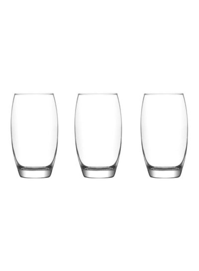 Buy 3-Piece Empire Long Drink Glass Set Clear in UAE