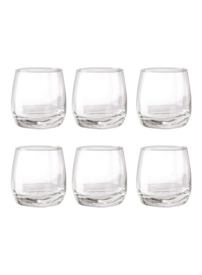 Buy 6-Piece Cuba Rock Glass Set Clear 6x275ml in UAE