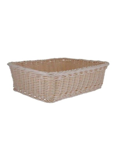 Buy Rattan Storage Basket Beige 30x4cm in UAE