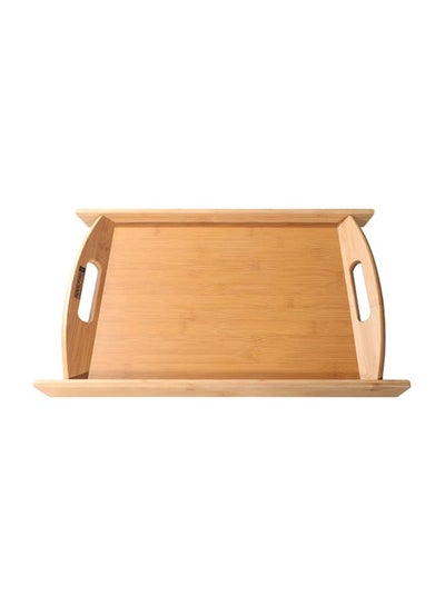 Buy Solid Design Bamboo Tray Brown 45x29x4.8cm in UAE