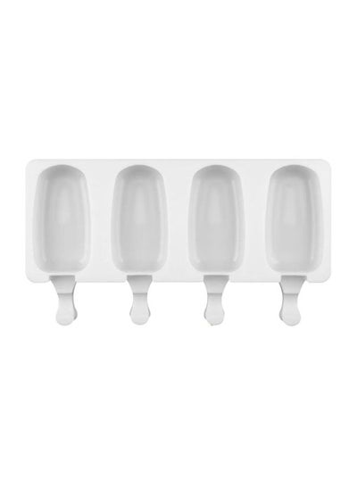 Buy 4 Cavity Silicone Ice Cream Mould White/Clear 26x14.5x2.5cm in UAE