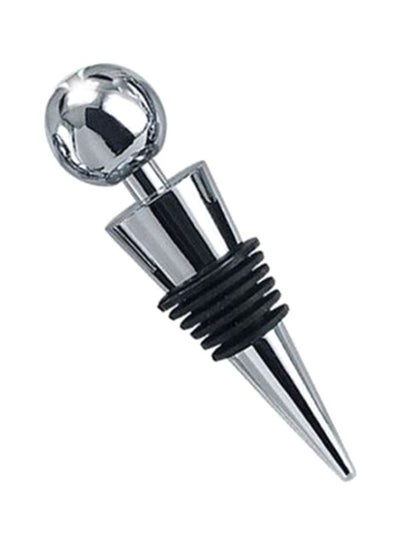 Buy Round Head Beverage Bottle Stopper Silver/Black 9.1x2cm in UAE