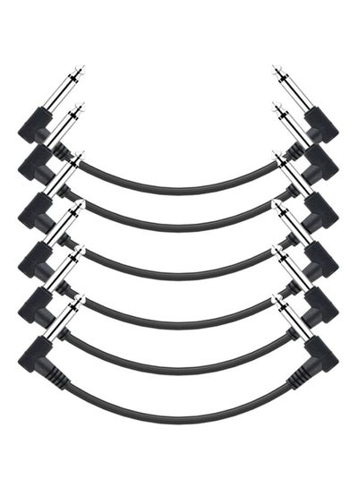 اشتري 6-Piece Guitar Effect Pedal Instrument Patch Cable I5038B-A أسود في الامارات