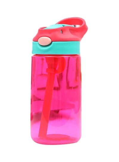 Buy Creative Cartoon Water Bottle With Straw Pink/Blue in Saudi Arabia