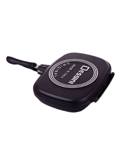 Buy Aluminium Double Grill Pan Black/Silver in Saudi Arabia