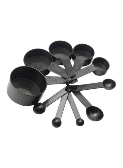 Buy 10-Piece Measuring Spoon Cup Set Black in UAE