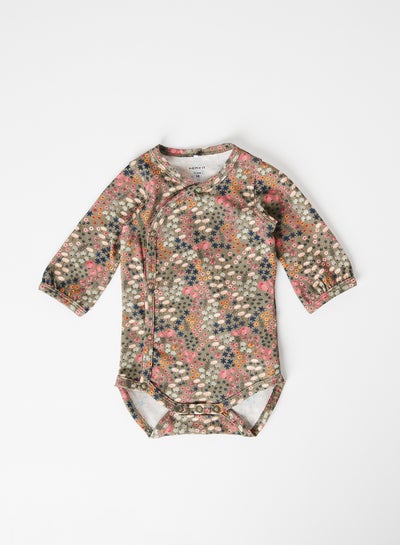 Buy Baby Floral Bodysuit Deep Lichen Green in Saudi Arabia