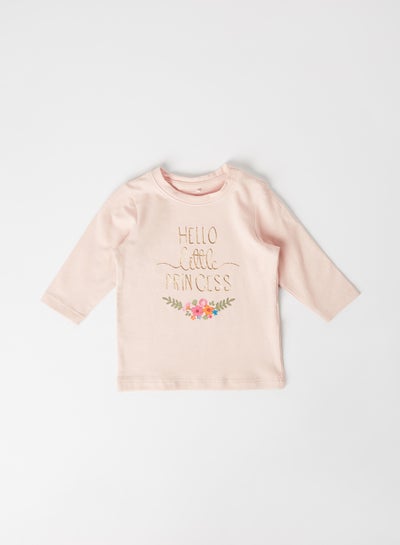 Buy Baby Slogan T-Shirt Peach Whip in UAE